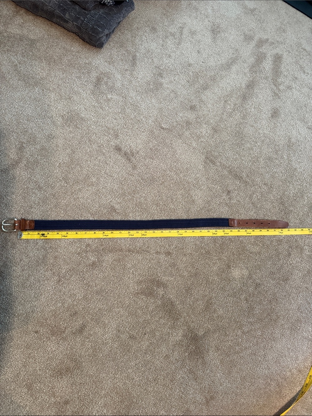Kids Navy Belt with Brown Leather Trim